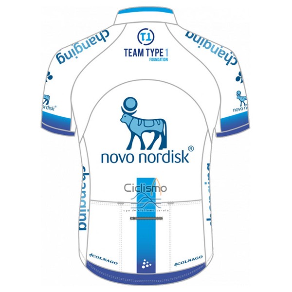 Novo Nordisk Ropa Ciclismo Culotte Corto 2017 Hombre Mangas Cortas Novo Nordisk Blanco